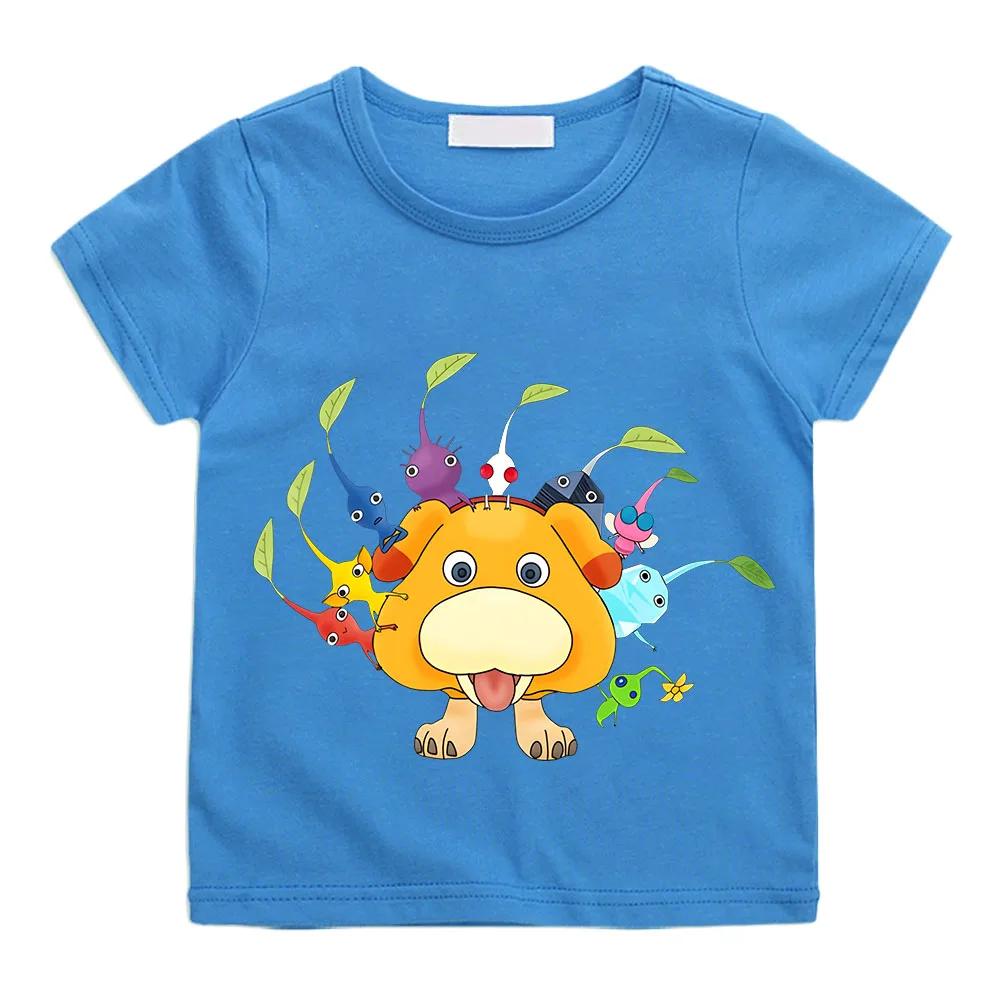 Summer Men's Hot-selling Pikmin Video Game Printed Cartoon Children's Graffiti T-shirt Short-sleeved Clothing