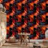 Ink Wallpaper Black and Red for Living Room and Bedroom 50x1000