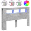 vidaXL LED-Kopfteil Betongrau 160x18,5x103,5 cm Holzwerkstoff