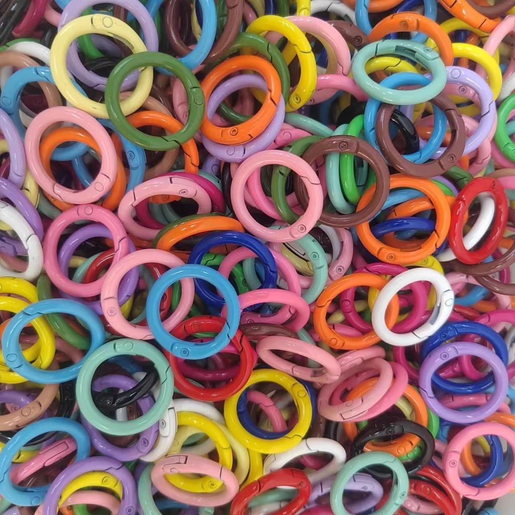 Colorful Zinc Alloy Spring Ring Clasp for DIY Jewelry & Handbag Accessories