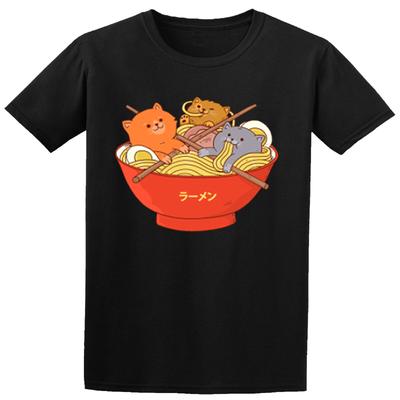 Ramen und Katzen 100% Baumwolle T-Shirt Herren Damen T-Shirts Oberteile Jungen Mädchen Teenager #D #P1 #PR
