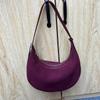 Autumn and Winter New Leather Women's Bag Casual Versatile Crescent Bag Matte First Layer Cowhide Shoulder Bag Crossbody Women's Bag