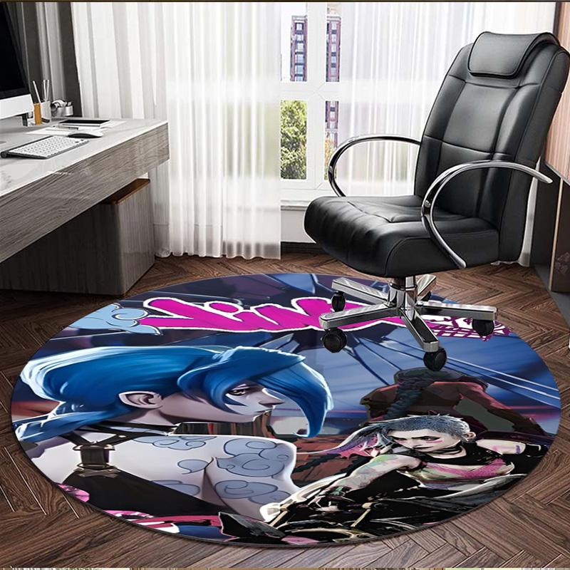 Jinx Print Round Rug, Washable Floor Carpet, For Entryway Dorm Laundry Room Office Study, Home Decor Birthday Christmas Gift