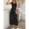 Summer Leisure and Vacation Style Printed High Waist Pocket Jumpsuits