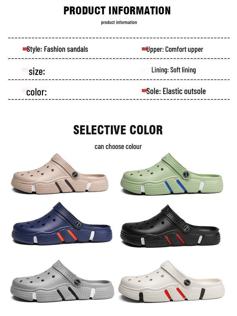 Heren Trendy Grensoverschrijdende Tuinklompen met Zachte Zool en Ventilatie voor Strand- of Buitenkleding