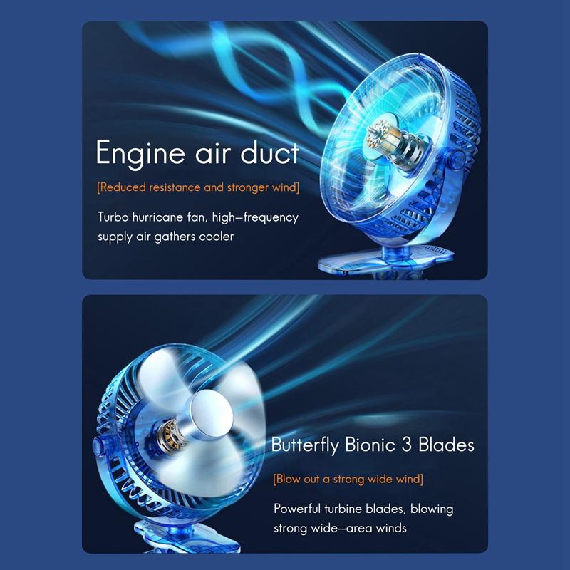 Buy Portable USB Rechargeable Fan Mini Desktop Clip Fan 360 Degree 5