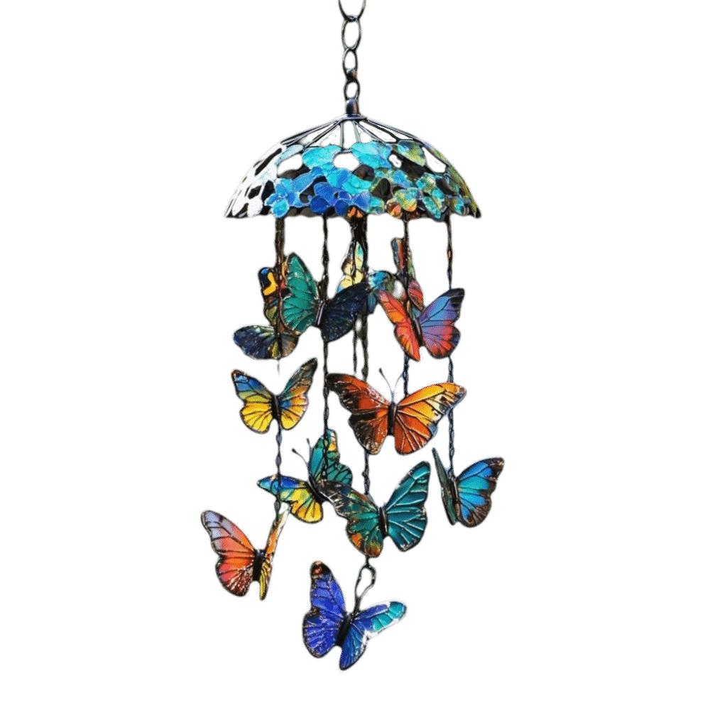 

Creative Butterfly Wind Chimes 2D Flat Exquisite Butterfly Hanging Ornaments Retro Colorful Home Decoration Crafts