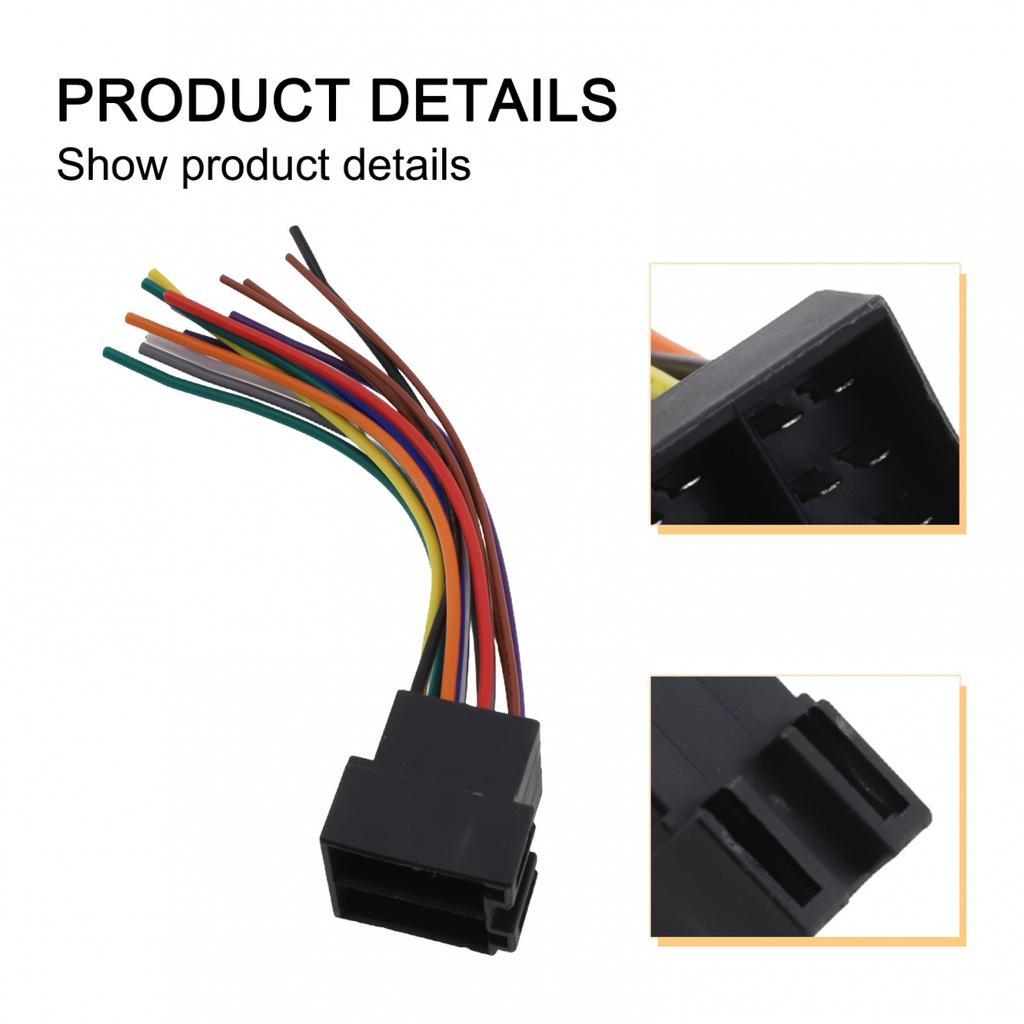 Auto Replacement Connector Power Adapter Radio Cable Harness ABS Material