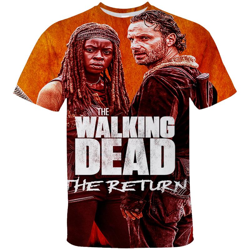 Movie The Walking Dead Graphic T Shirt Men's Clothes Horror 3D Printed Fashion Tees O-Neck T-shirt Harajuku Summer Unisex Tops