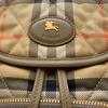 Burberry Horseshoe Logo Beige Check Leather Trim Knight Emblem Painted Metal Accessories Nylon Mini Backpack Women backpack sand 81189091