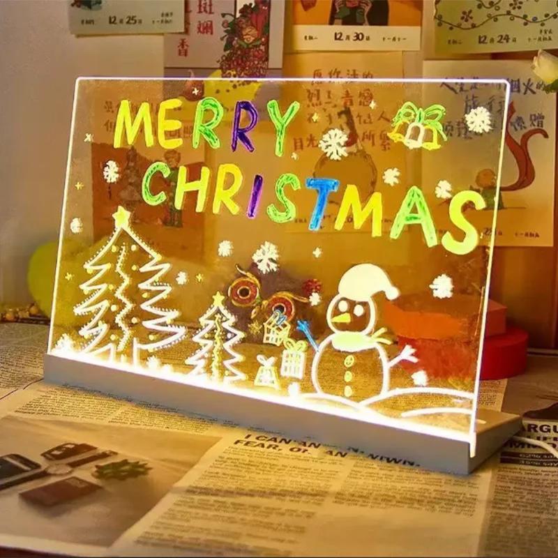 Magic Glow Kids Drawing Tablet Drawing Board Reusable LCD Tablet Erasable Light-up Doodle Pad Fun Educational Toy Menu Board
