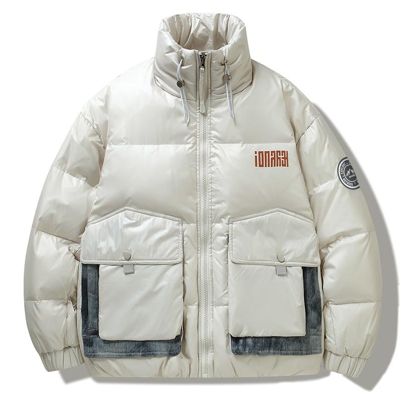 Autumn and Winter Men's High-end Versatile Down Jacket Stand-up Collar White Duck Down Casual Warm Student Jacket