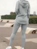 Damen Rippstrick Hoodie und Lange Hose Set Herbst/Winter 2025