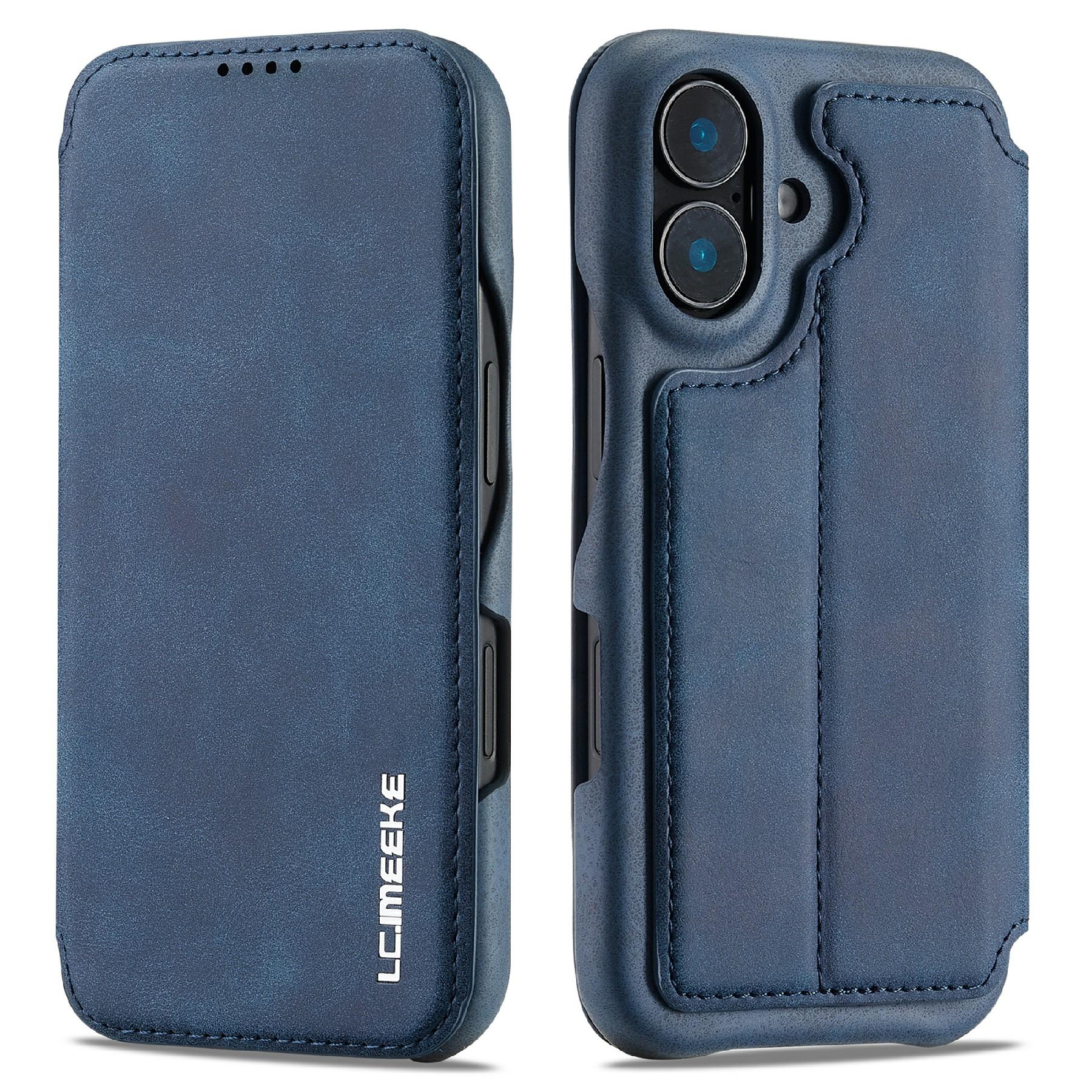 

LC.IMEEKE For iPhone 17 Case Card Holder Stand Leather Phone Cover Blue