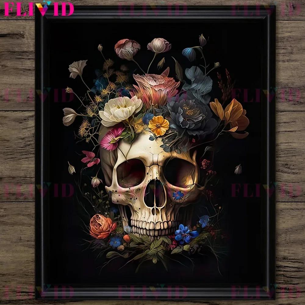 Dunkler Waldpilz und Vintage Rosa Rosen Vintage Wandkunst Druck Dunkel Botanisch Hexerei Gotischer Druck Wohnzimmer Dekoration