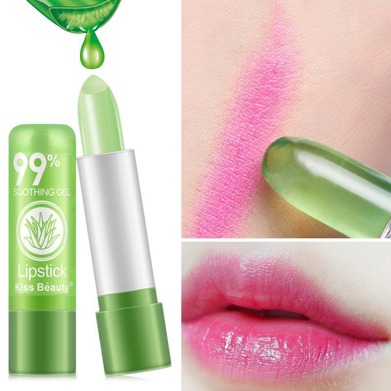 1PC Aloe Vera Lipstick Color Changing Lip Balm Moisturizing Waterproof Anti-dry Cracking Temperature Change Lipstick
