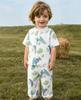 Spring Summer Organic Cotton Kids Clothes Set Cute Printed Short Sleeve Tshirt + Pant Baby Suits
