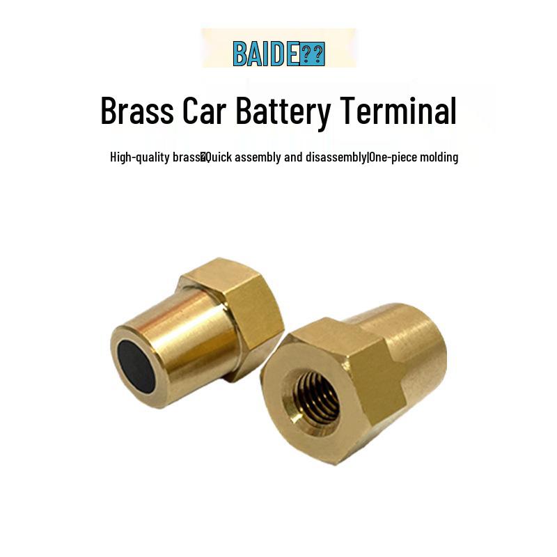

Brass Battery Connector Reducer: Internal Thread M6/M8/M10, Standard Stud Head for Car Battery Modification. M10 Positive & Negative Pair
