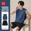 Hodo Herren Baumwoll-Westen- & Shorts-Schlafanzug-Set