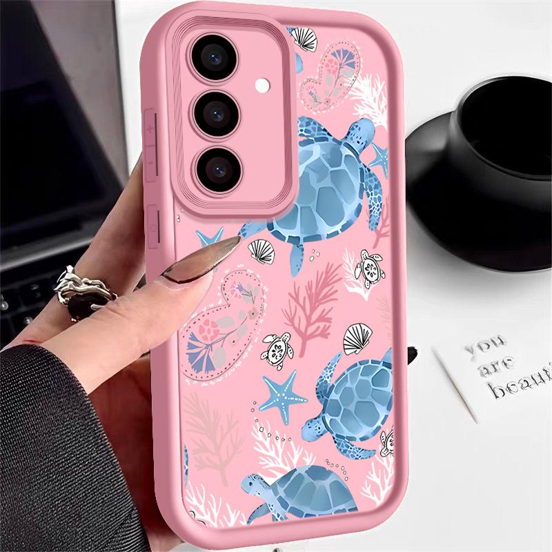 Cute Turtle Soft Case For Samsung Galaxy S25 Edge S24 S25 S23 S22 Ultra S24 FE A56 A55 A54 A36 A15 A25 A16 A26 5G Phone Cover