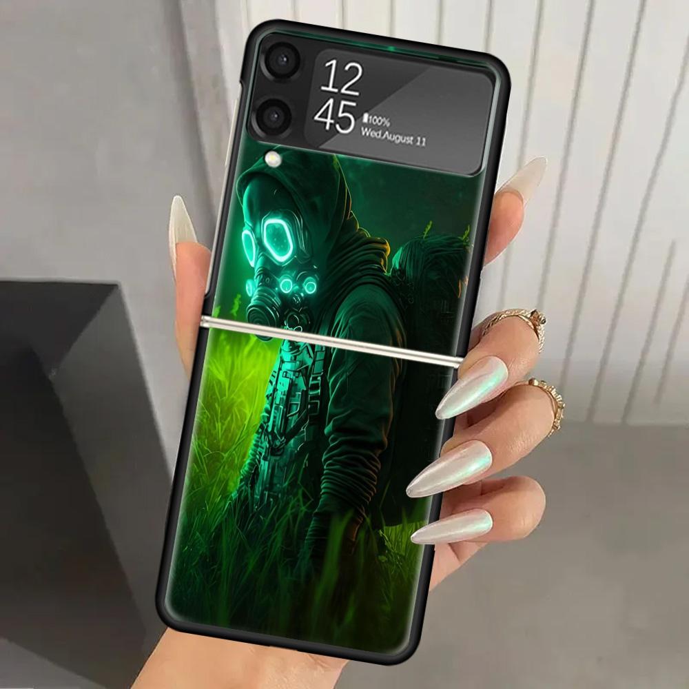 Game S-Stalker Hard PC Phone Case For Samsung Galaxy Z Flip 7 6 5 4 3 Black ZFlip7 ZFlip6 Flip5 Flip4 Flip3 5G Print Cover