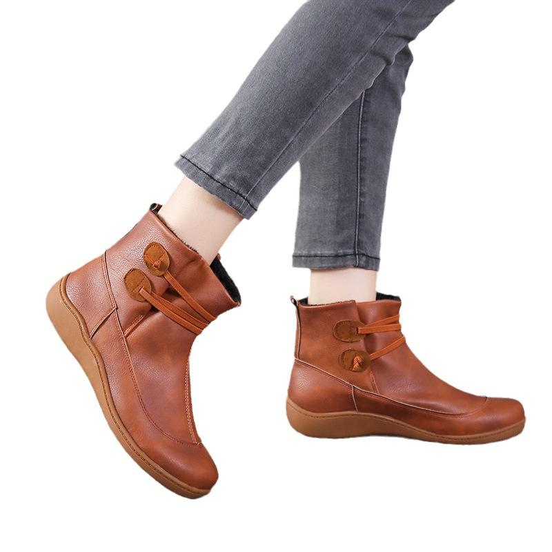 Wish2025 British Style Tooling Martin Boots Women's Large Size High-top Short Boots Women's Boots Spot