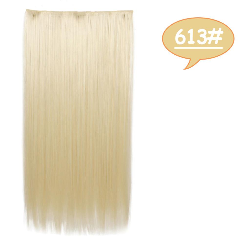 

MISS WIG Длинные волнистые прически Синтетические 5 клипс для наращивания волос 22 дюйма/32 дюйма Термостойкие шиньоны Коричневый Черный