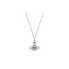 Willa Shallow Relief Crystal Brass Necklace Women Necklace Silver 630203DE-02P457