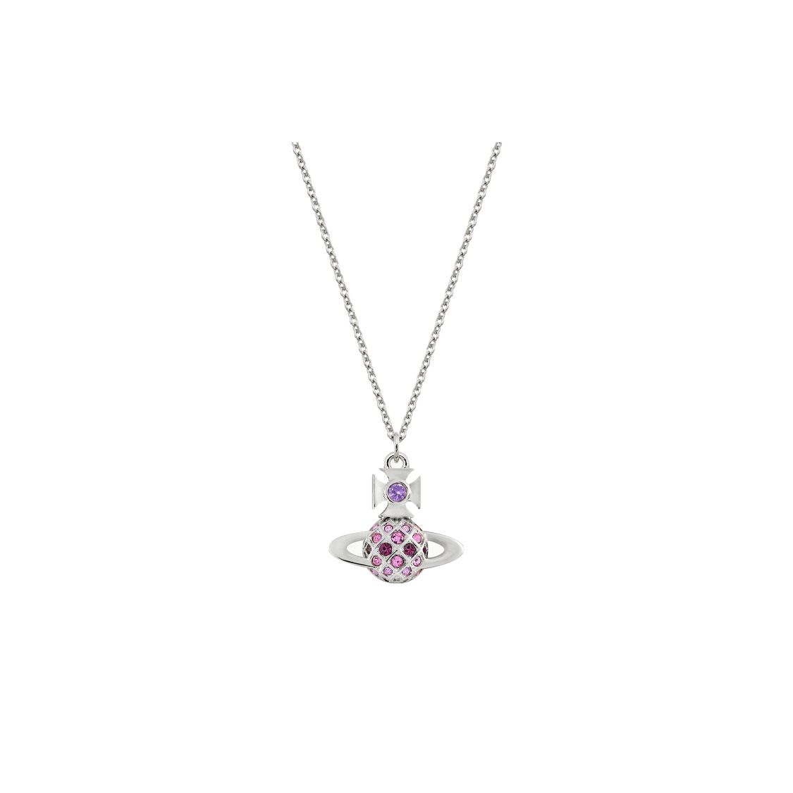 

Vivienne Westwood Willa Shallow Relief Crystal Brass Necklace Women necklace Silver 630203DE-02P457 Basic Packaging-Dust Bag+Box,F,Silver