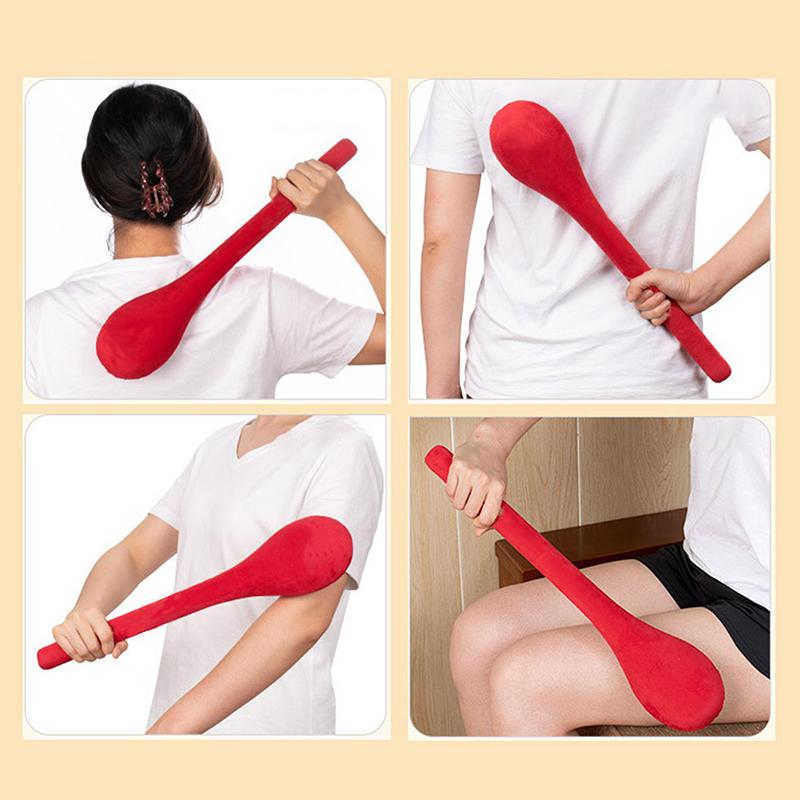 High Elasticity Latex Velvet Massage Pat Fu Character Slap Stick Massager Back Pain Relief Portable Body Vibration Hammer
