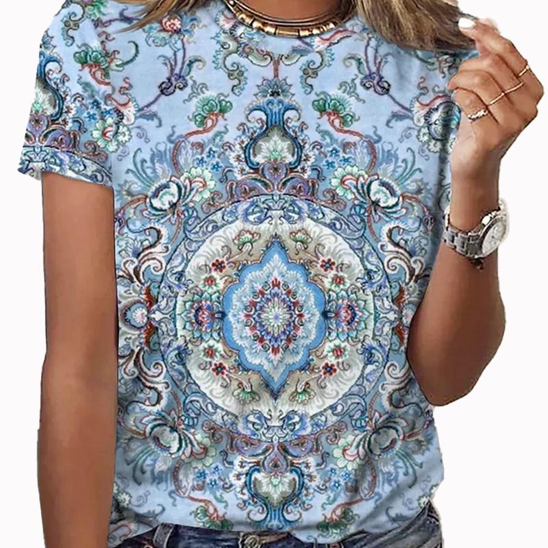 

Літня повсякденна жіноча футболка з круглим вирізом і короткими рукавами 2023 року L