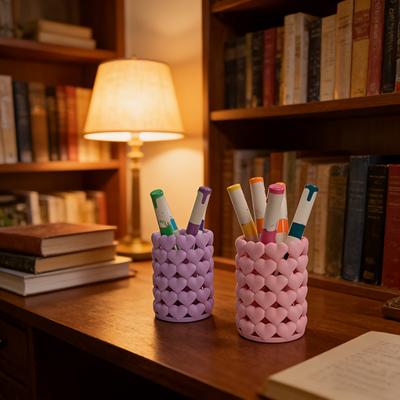 1 Creative Heart-Shaped Pencil Case | Made of Plastic, Provides Plenty of Pencil Storage Space, From Home & School