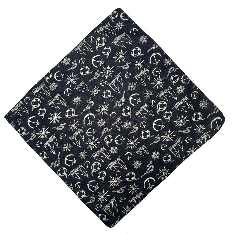 

В наличии Чистый хлопок Якорь Лодки Квадратный платок 55 * 55см Классический Британский Морской Флот Ветер Море Якорь Морской Кабель Принт Головной платок Navy blue bottom white submarine cable 55 * 55cm