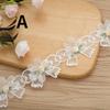 White Organza Three-dimensional Bow, Vanilla Lace Embroidered Trim For Hanfu Accessories, Children's Clothing Accessories
