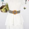 Waist Rope Weave Bamboo Kno Imitation Woven Round Buckle Women Waist Belt Gift