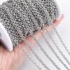 1Meter Stainless Steel Double Rings Link Chain 4mm Simple Circle Chains for DIY Necklace Bracelet Bag Chain Jewelry Findings
