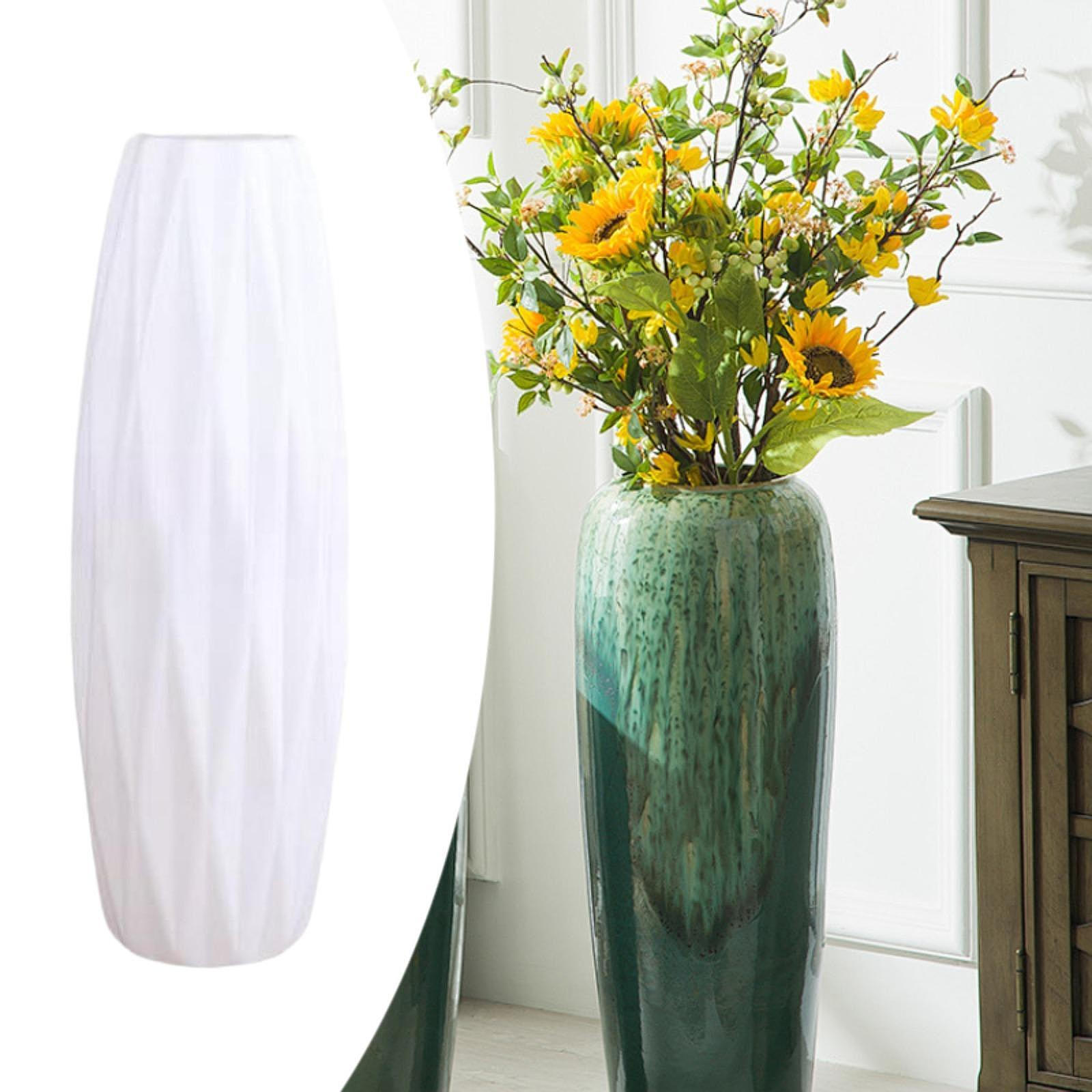 

Ваза для цветов 15,75 дюйма высотой Современный держатель Напольный Домашний декор для столовой Гостиной белый