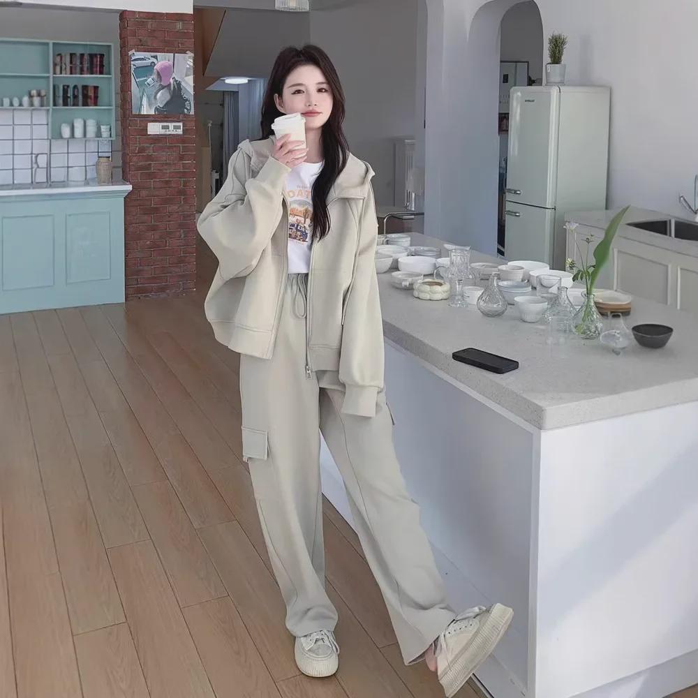 Plus Size Spring/Autumn Slimming Sweater & Jogger Set for Women