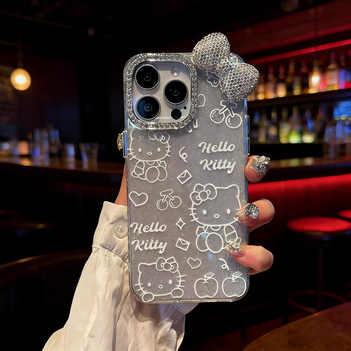Glitter Rhinestone Bow Case for iPhone 16 Pro Max, 15, 14 iPhone 17 Pro Max