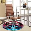 1pc Anime Design Round Carpet - Demon Slayer Theme, Office Chair Mat, Non-Slip Rug for Home Decor, Seasonal Gift, Suitable for Office, Living Room