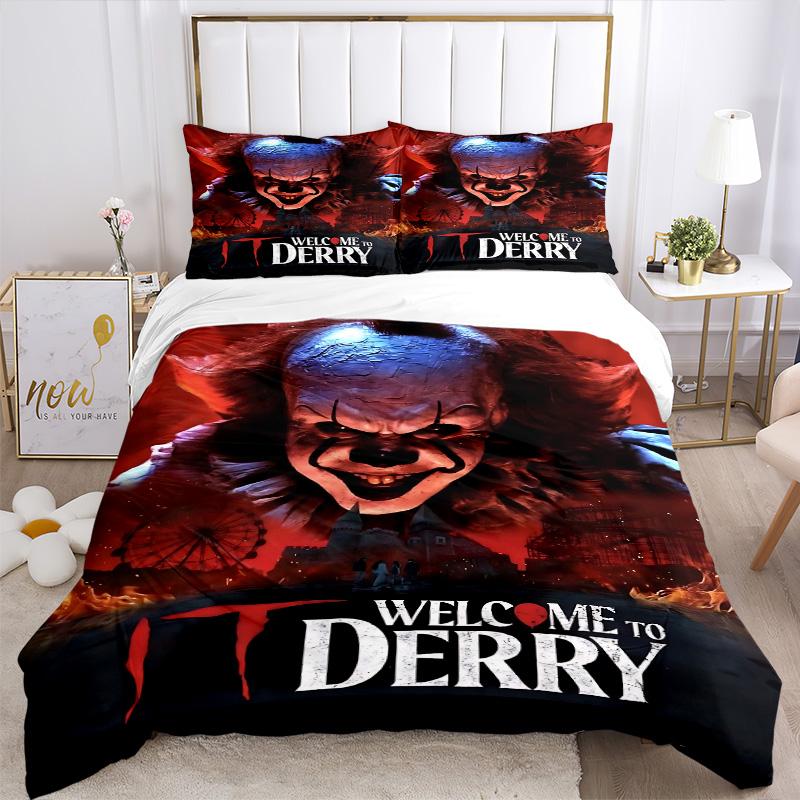 Welcome Derry Print 3Pcs Bedding Set,Duvet Cover with 2 Bedro,Pillowcase Home Birthday Gift