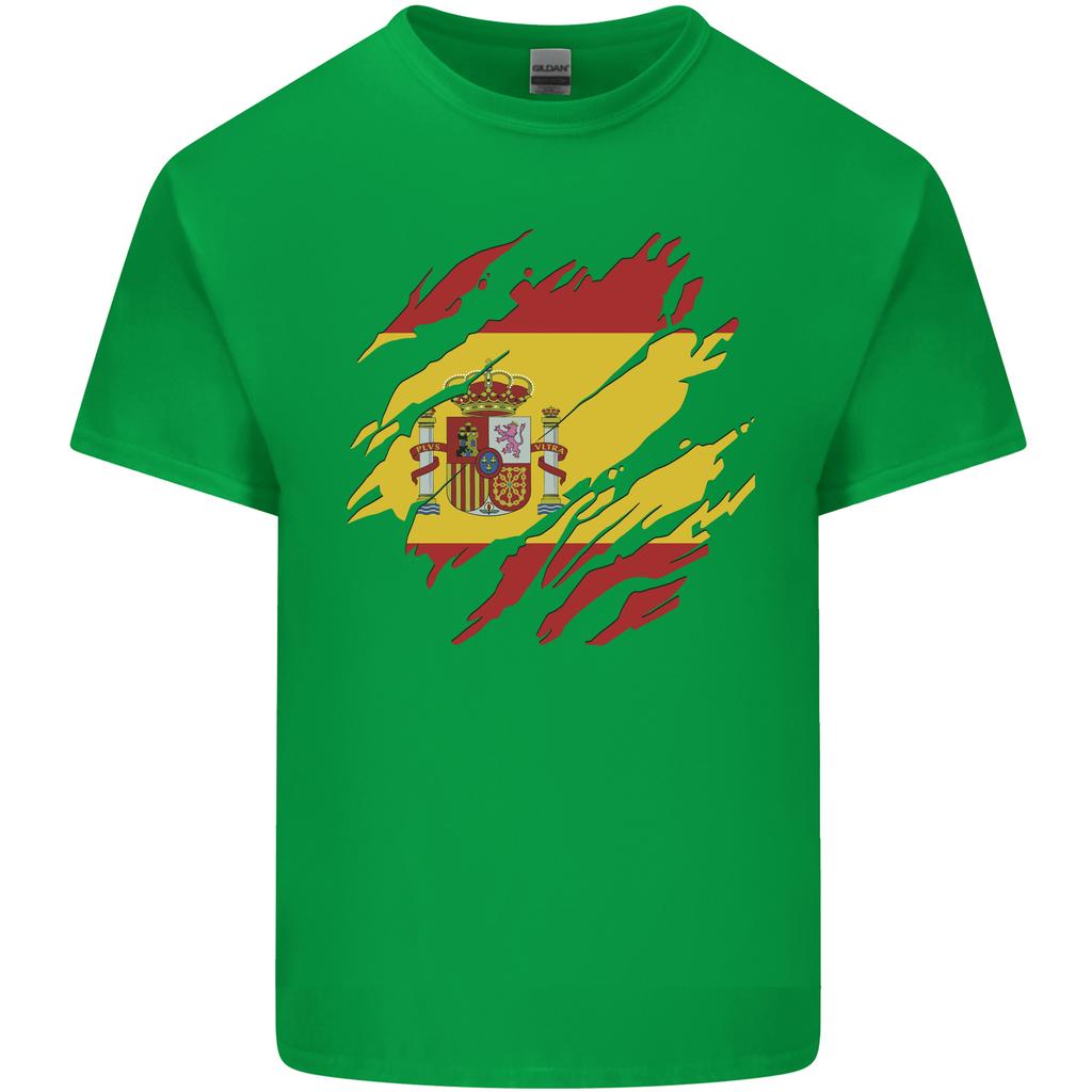 Torn Spain Flag Spanish Day Football Unisexs Light Cotton TShirt