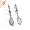 925 Sterling Silber Ohrringe mit natürlichen himmelblauen Topas Edelsteinen Silber Edlen Schmuck