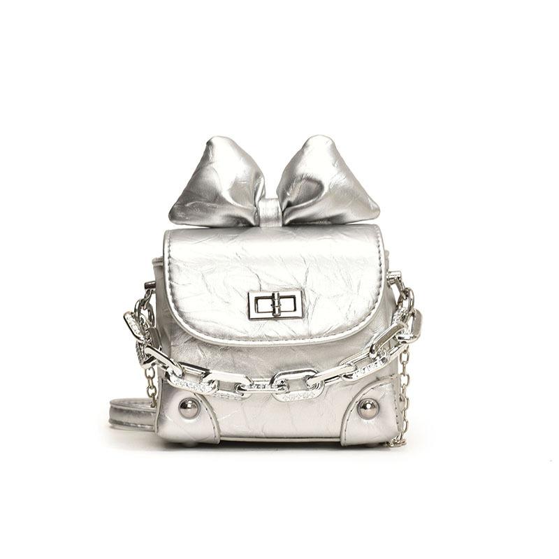 Bag New Versatile Chain Crossbody Bag Bow Shoulder Small Square Bag