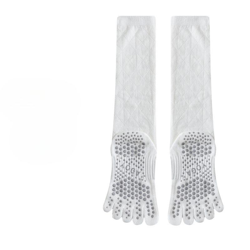 Fashion Sports Five Finger Yoga Socks Women Anti Slip Sweat Absorption Long Tube Stockings Pilates Sports Fitness Pressure Socks