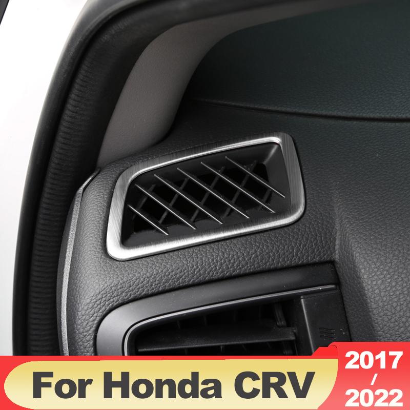 For Honda Crv CR-V 2017-  2022 Stainless Car Dashboard Air Vent Trim Cover Outlet Bezel Frame Garnish Molding Surround
