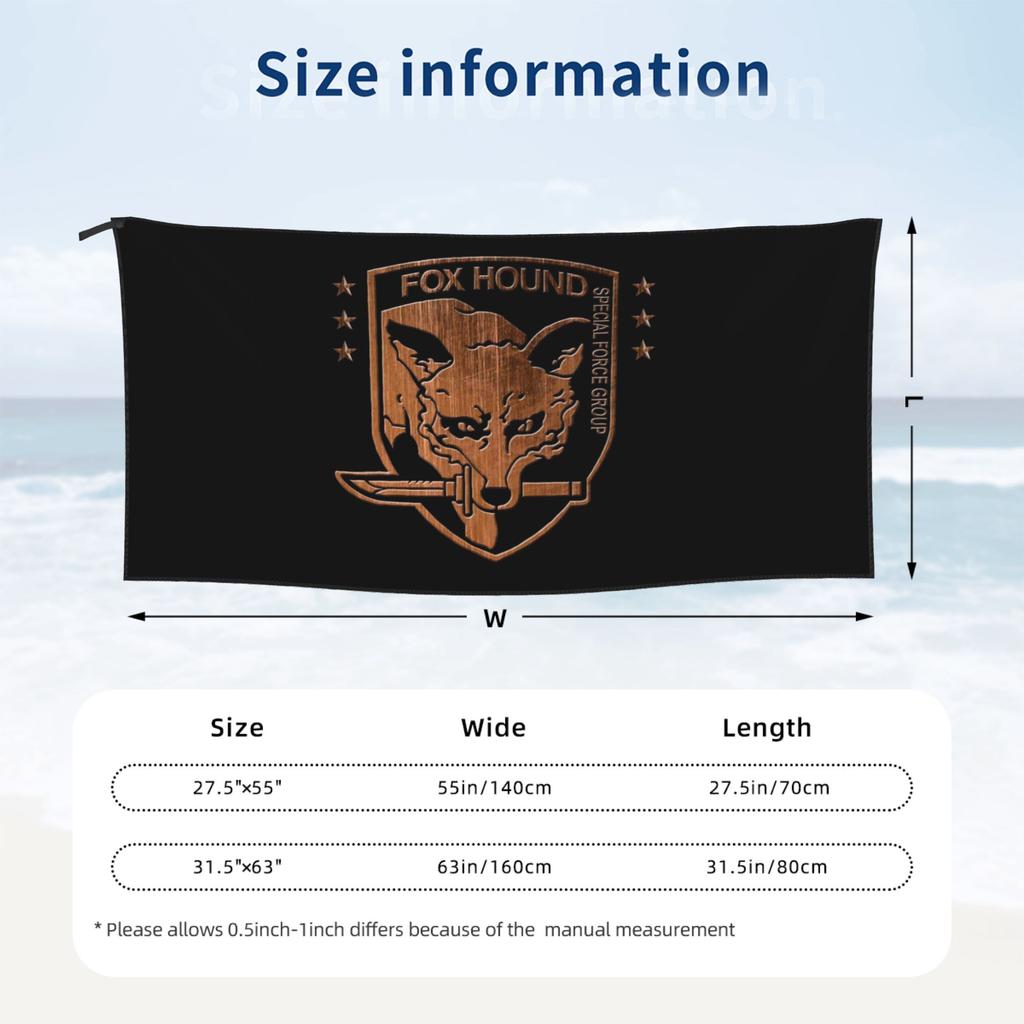 Foxhound Special Forces Group Metal Gear Solid Strandtuch Weiche Mikrofaser Schnelltrocknend Saugfähig Schnelle Handtücher Zum Schwimmen