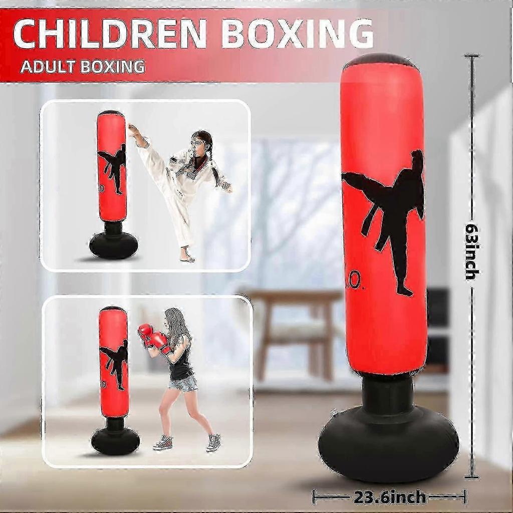 Punching Bag For Kids. Inflatable Boxing Bag . Kids Boxing Practice Set . Instant Rebound - Ri_qlsg