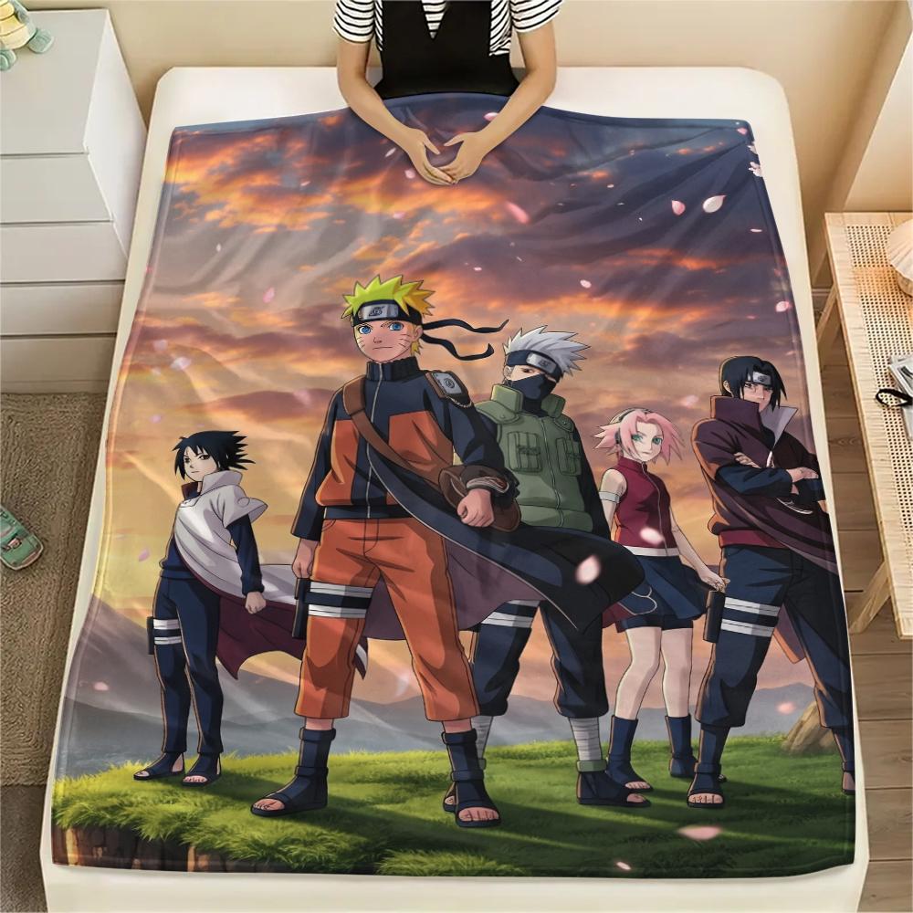 Naruto Characters pattern Flannel Blanket, High quality Comfortable for All Seasons, Home Decor, Warmth and Comfort, Perfect for Gifts.