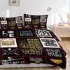 3pcs Player's Quotes and Motivations Bedding Set, Includes 1 Quilt Cover and 2 Pillowcases, Comfortable Bedding with Stylish Design for Bedroom